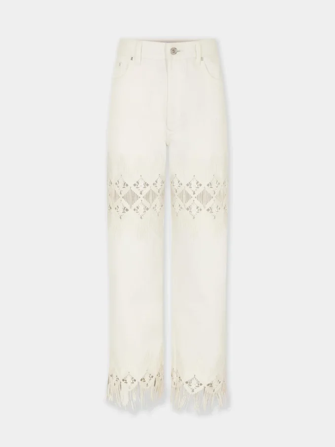 Pantaloni din denim cu detalii brodate