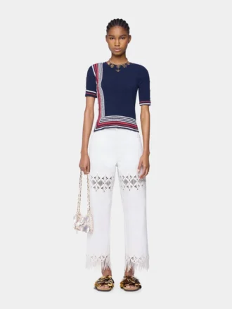 Pantaloni din denim cu detalii brodate
