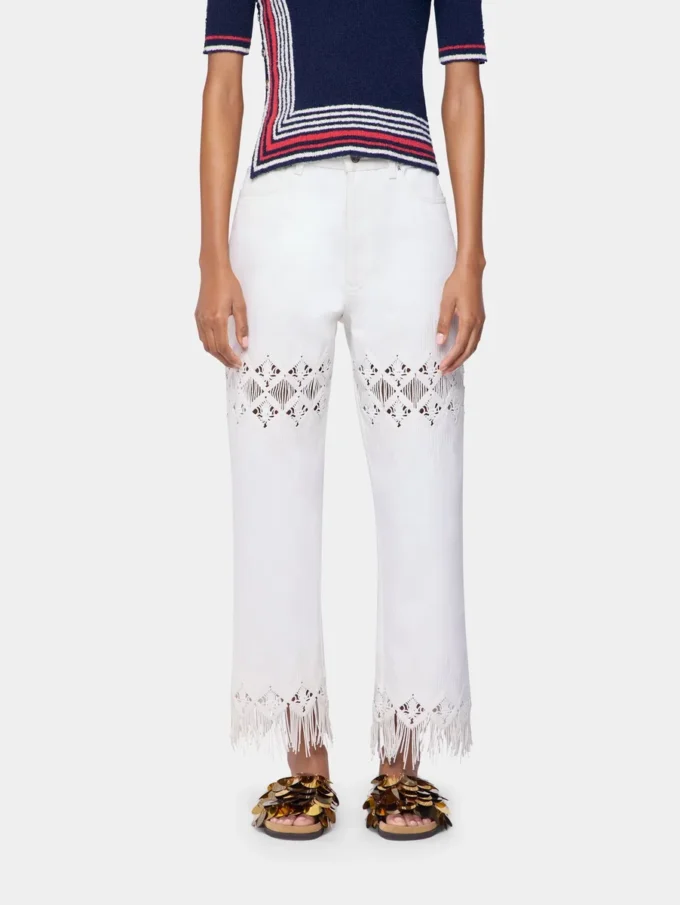 Pantaloni din denim cu detalii brodate