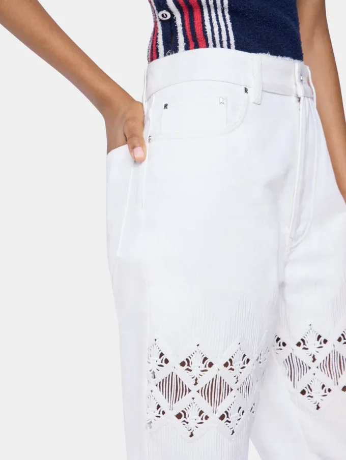 Pantaloni din denim cu detalii brodate