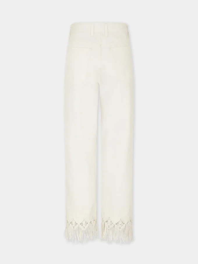 Pantaloni din denim cu detalii brodate