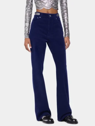 Pantaloni largi din catifea cu discuri 1969