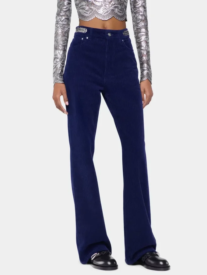 Pantaloni largi din catifea cu discuri 1969