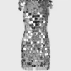 Rochia iconică argintie Sparkle cu discuri