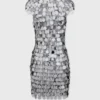 Rochia iconică argintie Sparkle cu discuri