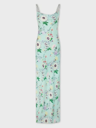Rochie cu imprimeu floral și detalii cu lanțuri