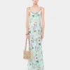 Rochie cu imprimeu floral și detalii cu lanțuri