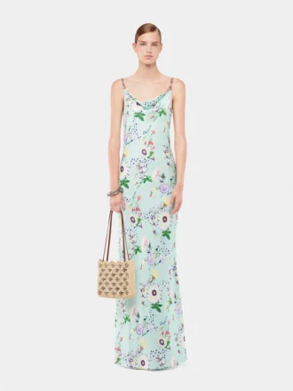 Rochie cu imprimeu floral și detalii cu lanțuri
