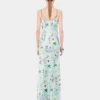 Rochie cu imprimeu floral și detalii cu lanțuri