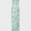 Rochie cu imprimeu floral și detalii cu lanțuri
