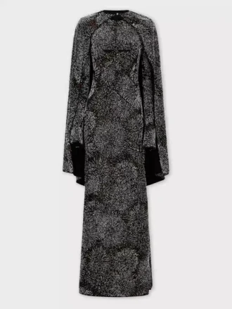 Rochie din crep cu broderie din perle