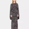 Rochie din crep cu broderie din perle