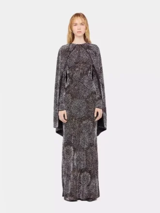 Rochie din crep cu broderie din perle