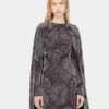 Rochie din crep cu broderie din perle