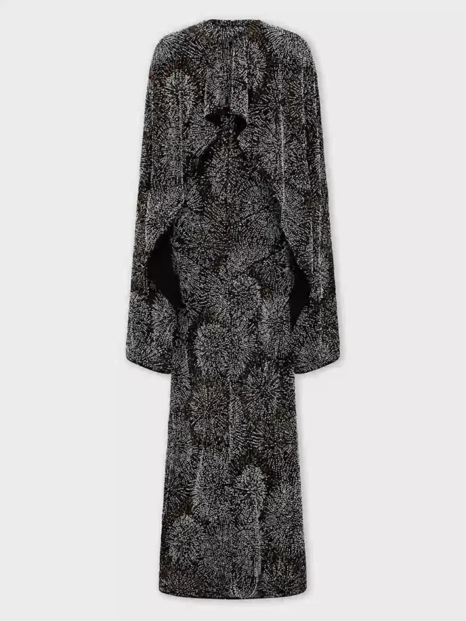 Rochie din crep cu broderie din perle