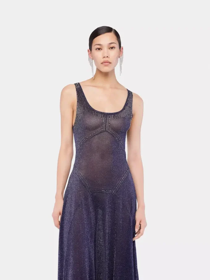 Rochie evazată din tricot cu detalii hotfix