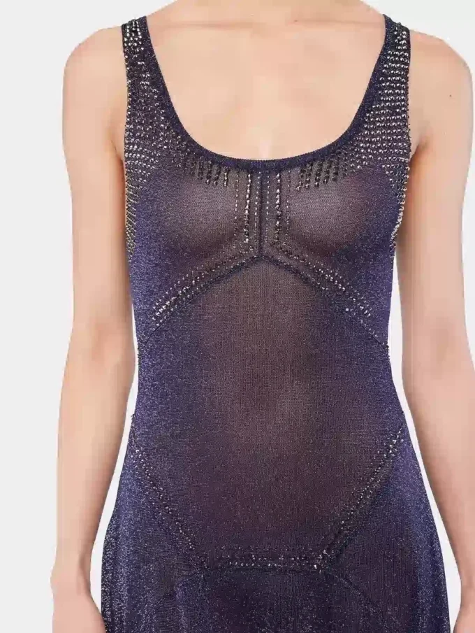 Rochie evazată din tricot cu detalii hotfix