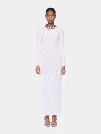 rochie lung alb din jersey 1 330x439 - Rochie lungă albă din jersey