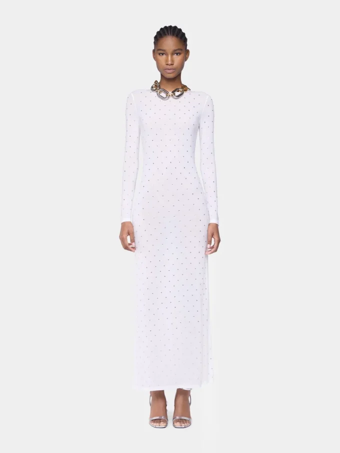 Rochie lungă albă din jersey