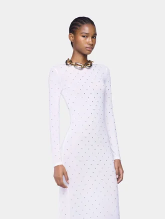 rochie lung alb din jersey 2 330x439 - Rochie lungă albă din jersey