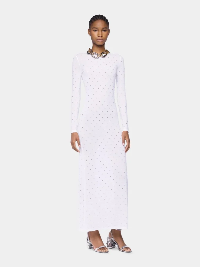Rochie lungă albă din jersey