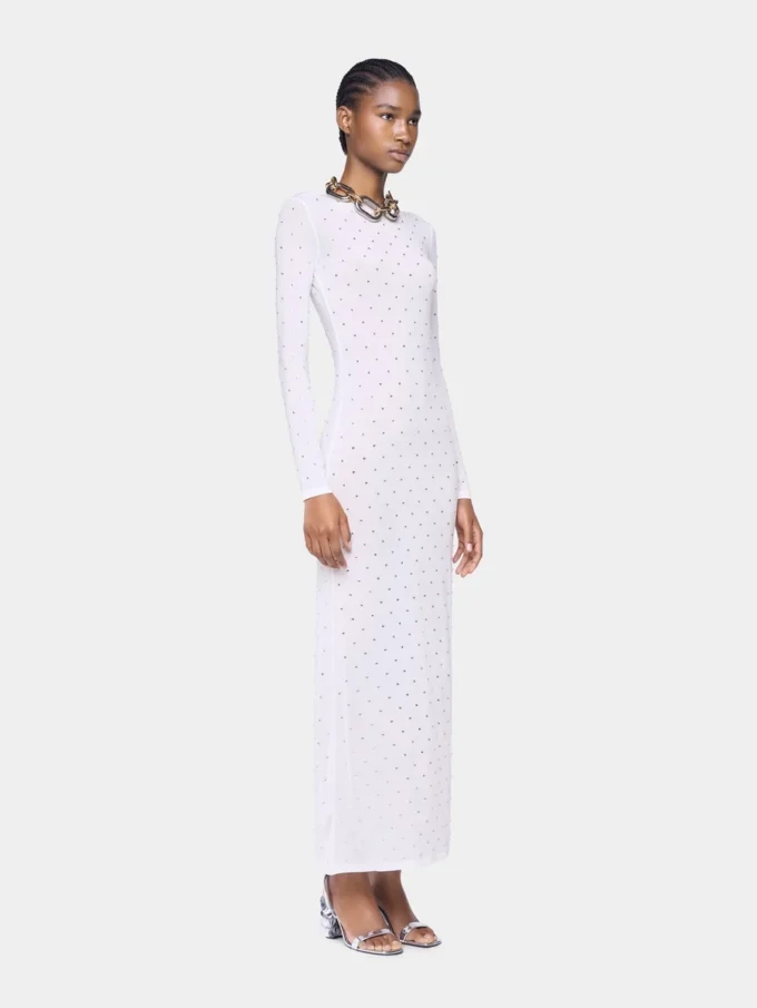 Rochie lungă albă din jersey