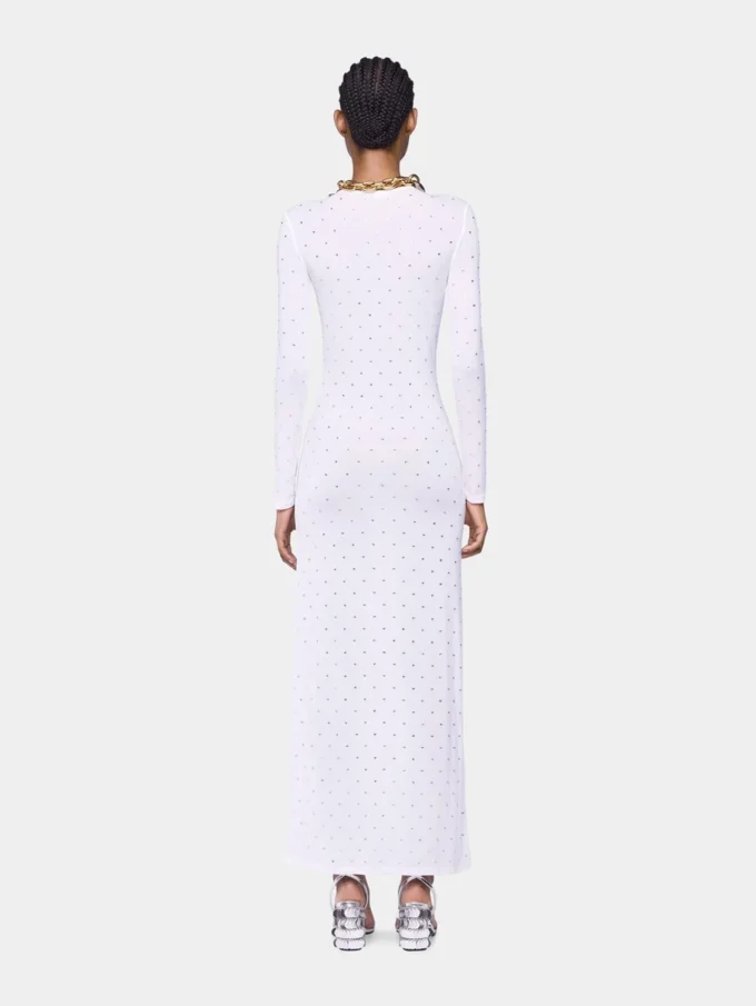 Rochie lungă albă din jersey