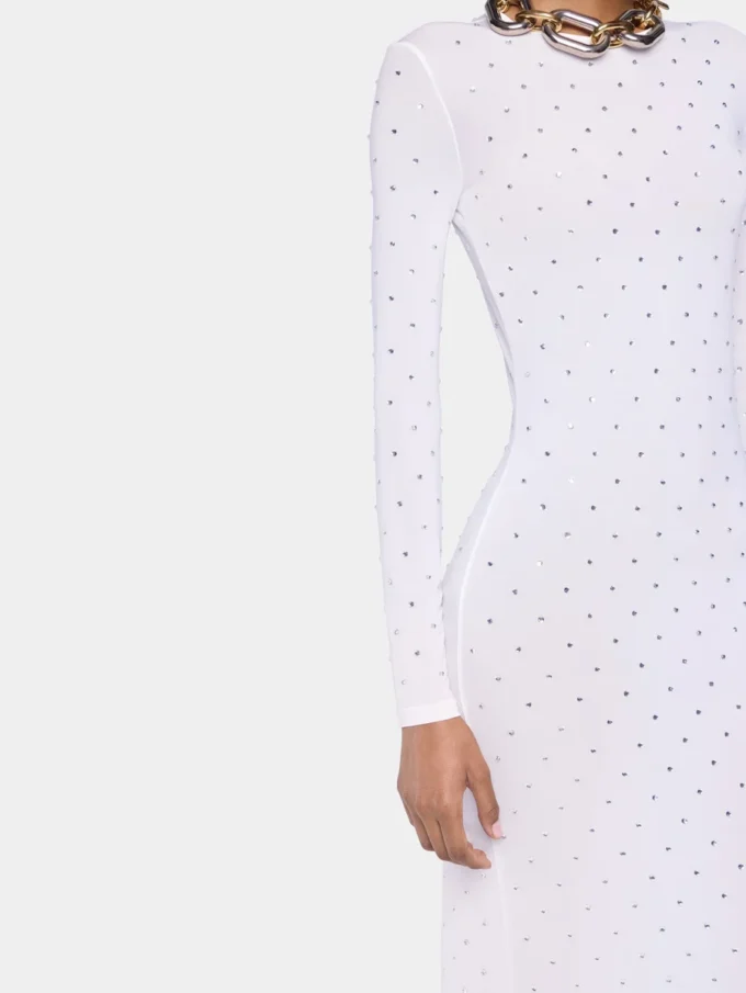 Rochie lungă albă din jersey