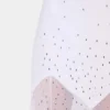 Rochie lungă albă fără mâneci din muselină și satin