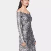 Rochie lungă argintie din dantelă