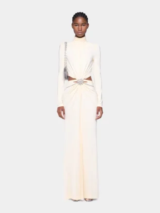 rochie lung crem din jersey 1 330x439 - Rochie lungă crem din jersey