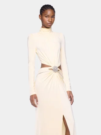 rochie lung crem din jersey 2 330x439 - Rochie lungă crem din jersey