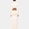 Rochie lungă crem din jersey