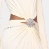 Rochie lungă crem din jersey