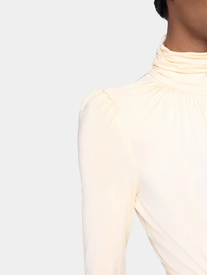 Rochie lungă crem din jersey