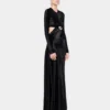 Rochie lungă din catifea drapată
