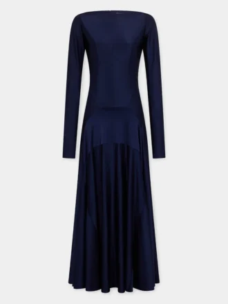 Rochie lungă din jersey cu detalii godet