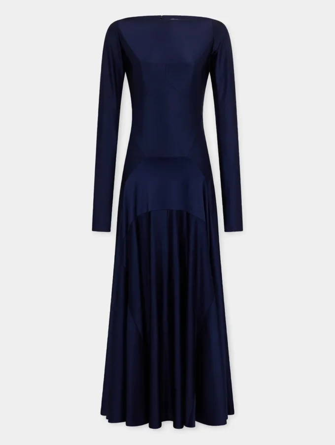 Rochie lungă din jersey cu detalii godet