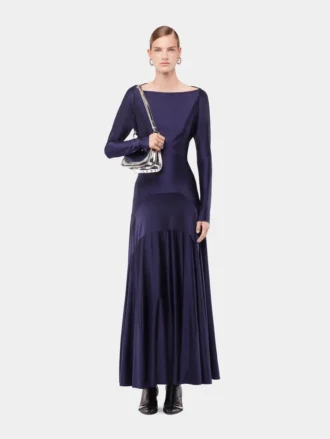 Rochie lungă din jersey cu detalii godet