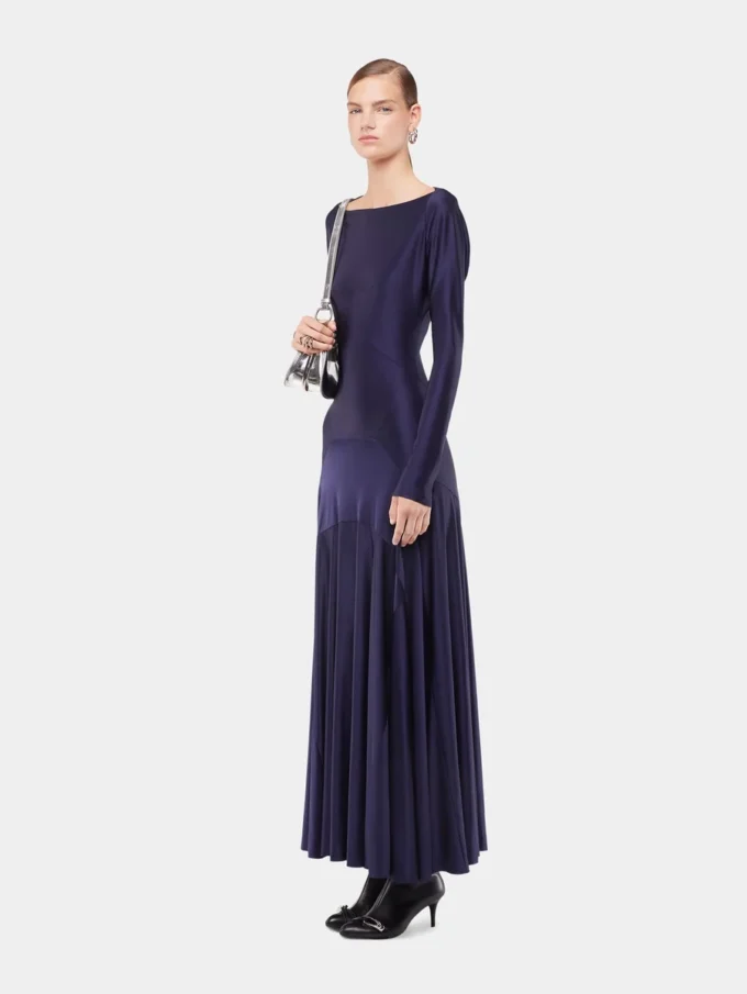 Rochie lungă din jersey cu detalii godet