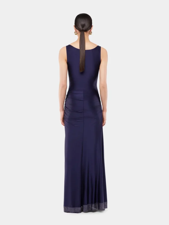 Rochie lungă din plasă și jersey