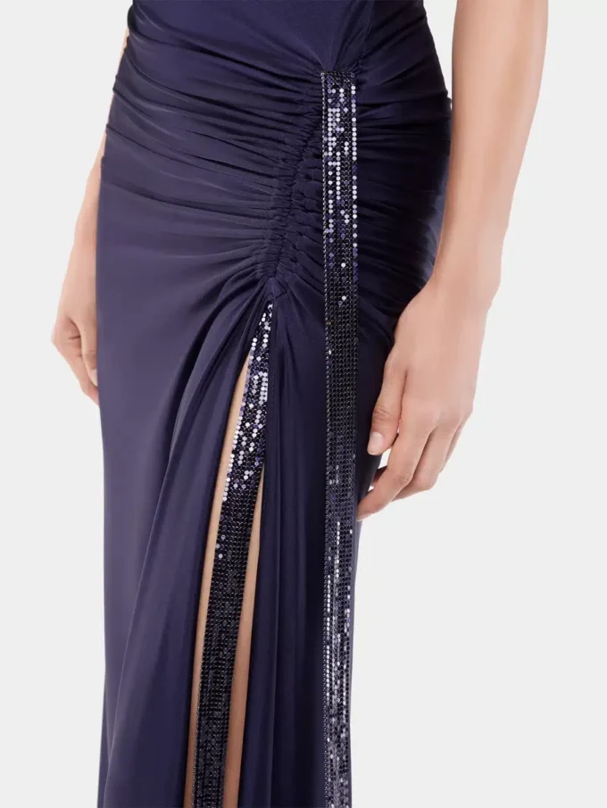 Rochie lungă din plasă și jersey