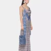 Rochie lungă din satin imprimat