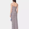 Rochie lungă din satin imprimat