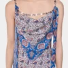 Rochie lungă din satin imprimat