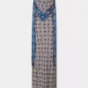 Rochie lungă din satin imprimat