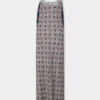Rochie lungă din satin imprimat