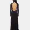 Rochie lungă din tricot, fără spate, cu broderii