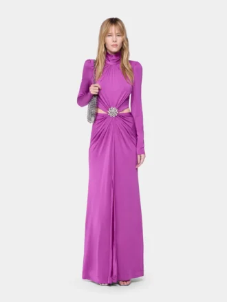 Rochie lungă fucsia din jersey
