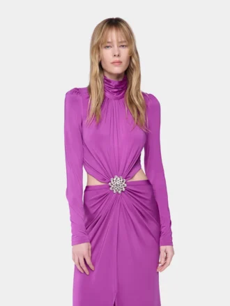 Rochie lungă fucsia din jersey